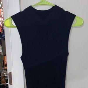 Black mock neck bodycon dress